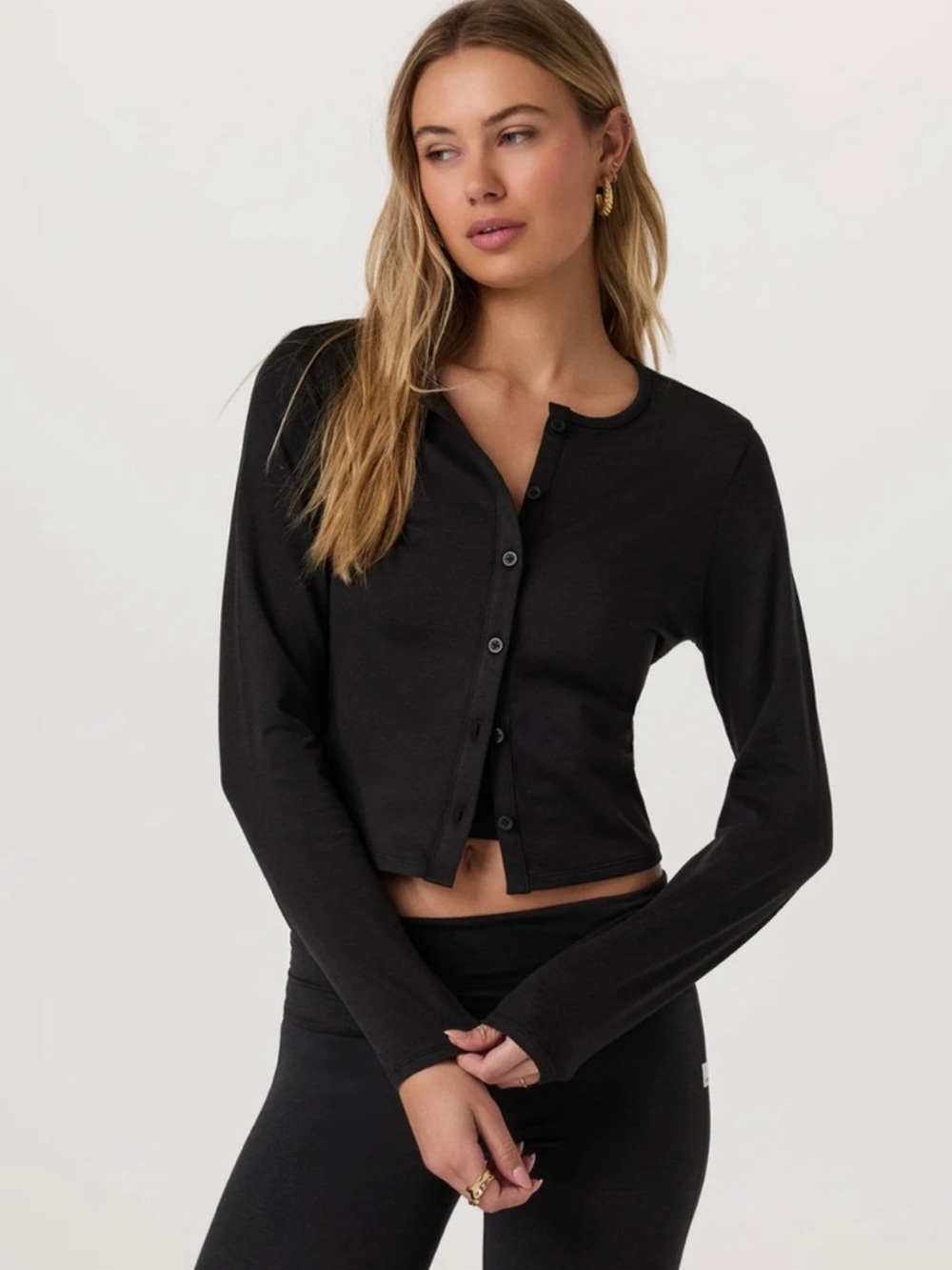 Vuori Halo Cardigan 2.0 Black Heather Size Large Dreamknit Buttery Soft